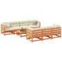 Set de sofás jardín 8 pzas con cojines madera pino marrón cera by vidaXL, Garden sets - Ref: Foro24-3299325, Price: 917,43 €,...
