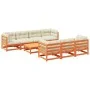 Set de sofás jardín 8 pzas con cojines madera pino marrón cera by vidaXL, Garden sets - Ref: Foro24-3299325, Price: 917,43 €,...
