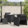 Gartensitzgruppe 4-teilig mit schwarzen Polstern aus synthetischem Rattan von vidaXL, Gartensets - Ref: Foro24-366359, Preis:...