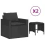 Gartensitzgruppe 4-teilig mit schwarzen Polstern aus synthetischem Rattan von vidaXL, Gartensets - Ref: Foro24-366359, Preis:...