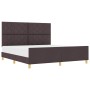 Estructura de cama con cabecera Marrón oscuro 180 x 200 cm tela