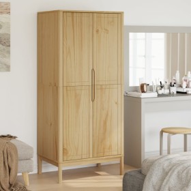 FLORO-Schrank aus massiver Kiefer in brauner Wachsoptik, 77x53x171 cm. von vidaXL, Kleiderschränke - Ref: Foro24-374005, Prei...