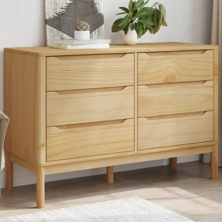 Kommode FLORO aus massivem Kiefernholz in brauner Wachsbeize von vidaXL, Schubladen - Ref: Foro24-374011, Preis: 200,19 €, Ra...