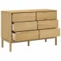 Kommode FLORO aus massivem Kiefernholz in brauner Wachsbeize von vidaXL, Schubladen - Ref: Foro24-374011, Preis: 200,19 €, Ra...