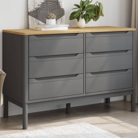 Kommode FLORO aus massivem grauem Kiefernholz von vidaXL, Schubladen - Ref: Foro24-374013, Preis: 175,87 €, Rabatt: %