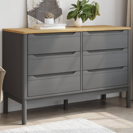 Cómoda cajonera FLORO madera maciza de pino gris by vidaXL, Drawers - Ref: Foro24-374013, Price: 175,87 €, Discount: %