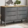 Kommode FLORO aus massivem grauem Kiefernholz von vidaXL, Schubladen - Ref: Foro24-374013, Preis: 172,84 €, Rabatt: %