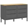 Kommode FLORO aus massivem grauem Kiefernholz von vidaXL, Schubladen - Ref: Foro24-374013, Preis: 172,84 €, Rabatt: %