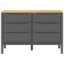 Cómoda cajonera FLORO madera maciza de pino gris de vidaXL, Cajoneras - Ref: Foro24-374013, Precio: 172,84 €, Descuento: %