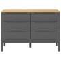 Cómoda cajonera FLORO madera maciza de pino gris by vidaXL, Drawers - Ref: Foro24-374013, Price: 175,87 €, Discount: %
