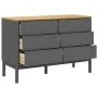 Kommode FLORO aus massivem grauem Kiefernholz von vidaXL, Schubladen - Ref: Foro24-374013, Preis: 172,84 €, Rabatt: %