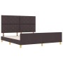 Estructura de cama con cabecera Marrón oscuro 180 x 200 cm tela