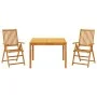 3-teiliges Massivholz-Gartenspeiseset aus Akazienholz von vidaXL, Gartensets - Ref: Foro24-3295255, Preis: 277,24 €, Rabatt: %