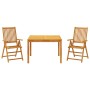 Juego de comedor de jardín 3 piezas madera maciza de acacia by vidaXL, Garden sets - Ref: Foro24-3295255, Price: 272,47 €, Di...