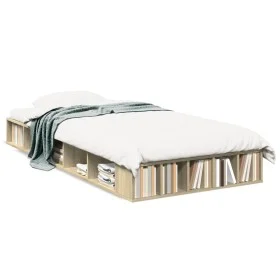 Estructura de cama madera de ingeniería roble Sonoma 90x200 cm de vidaXL, Camas y somieres - Ref: Foro24-3280519, Precio: 117...