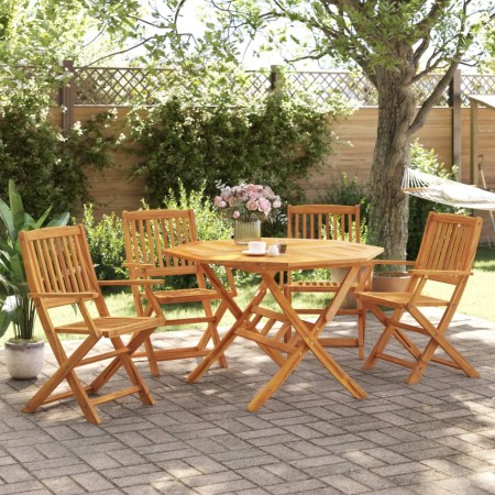Set de comedor de jardín plegable 5 pzas madera maciza acacia by vidaXL, Garden sets - Ref: Foro24-3295248, Price: 366,42 €, ...