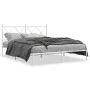 Estructura de cama de metal con cabecero blanca 150x200 cm de vidaXL, Camas y somieres - Ref: Foro24-376553, Precio: 101,37 €...