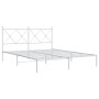 Estructura de cama de metal con cabecero blanca 150x200 cm de vidaXL, Camas y somieres - Ref: Foro24-376553, Precio: 102,69 €...