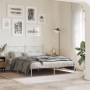 Estructura de cama de metal con cabecero blanca 150x200 cm de vidaXL, Camas y somieres - Ref: Foro24-376553, Precio: 102,69 €...