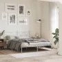 Metal bed frame with white headboard 150x200 cm by vidaXL, Beds and slatted bases - Ref: Foro24-376553, Price: 101,37 €, Disc...