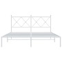 Estructura de cama de metal con cabecero blanca 150x200 cm de vidaXL, Camas y somieres - Ref: Foro24-376553, Precio: 102,69 €...