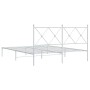 Estructura de cama de metal con cabecero blanca 150x200 cm de vidaXL, Camas y somieres - Ref: Foro24-376553, Precio: 102,69 €...