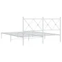 Metal bed frame with white headboard 150x200 cm by vidaXL, Beds and slatted bases - Ref: Foro24-376553, Price: 101,37 €, Disc...