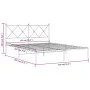 Metal bed frame with white headboard 150x200 cm by vidaXL, Beds and slatted bases - Ref: Foro24-376553, Price: 101,37 €, Disc...