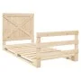 Bed frame with solid pine wood headboard 100x200 cm by vidaXL, Beds and slatted bases - Ref: Foro24-3281575, Price: 145,10 €,...