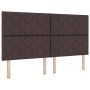 Estructura de cama con cabecera Marrón oscuro 180 x 200 cm tela