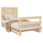 Bed frame with solid pine wood headboard 100x200 cm by vidaXL, Beds and slatted bases - Ref: Foro24-3281575, Price: 146,79 €,...