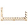 Bed frame with solid pine wood headboard 100x200 cm by vidaXL, Beds and slatted bases - Ref: Foro24-3281575, Price: 146,79 €,...