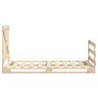 Bed frame with solid pine wood headboard 100x200 cm by vidaXL, Beds and slatted bases - Ref: Foro24-3281575, Price: 145,10 €,...
