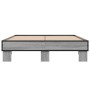 Estructura cama madera ingeniería metal gris Sonoma 120x200 cm de vidaXL, Camas y somieres - Ref: Foro24-845865, Precio: 106,...
