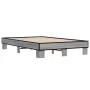 Sonoma gray metal engineered wood bed frame 120x200 cm by vidaXL, Beds and slatted bases - Ref: Foro24-845865, Price: 105,71 ...