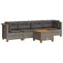 Gartensitzgruppe mit 5-teiligen Sofas und Kissen aus grauem synthetischem Rattan. von vidaXL, Gartensets - Ref: Foro24-326172...