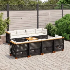 Set de sofás de jardín 8 piezas y cojines ratán sintético negro by vidaXL, Garden sets - Ref: Foro24-3261770, Price: 635,65 €...