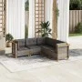 Juego de sofás jardín con cojines 5 pzas ratán sintético gris by vidaXL, Garden sets - Ref: Foro24-3261822, Price: 386,44 €, ...