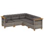 Juego de sofás jardín con cojines 5 pzas ratán sintético gris by vidaXL, Garden sets - Ref: Foro24-3261822, Price: 344,43 €, ...