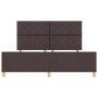 Estructura de cama con cabecera Marrón oscuro 180 x 200 cm tela