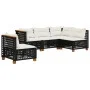 Set de muebles de jardín 5 pzas y cojines ratán sintético negro by vidaXL, Garden sets - Ref: Foro24-3261836, Price: 373,60 €...