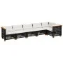 Set de sofás de jardín 6 piezas y cojines ratán sintético negro de vidaXL, Conjuntos de jardín - Ref: Foro24-3261848, Precio:...