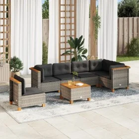 Set de sofás de jardín 7 pzas con cojines ratán sintético gris by vidaXL, Garden sets - Ref: Foro24-3261876, Price: 498,75 €,...