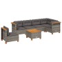 Set de sofás de jardín 7 pzas con cojines ratán sintético gris by vidaXL, Garden sets - Ref: Foro24-3261876, Price: 479,44 €,...