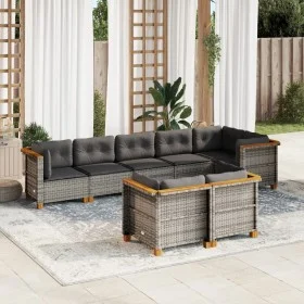 Set de sofás de jardín 8 pzas y cojines ratán sintético gris by vidaXL, Garden sets - Ref: Foro24-3261888, Price: 600,60 €, D...