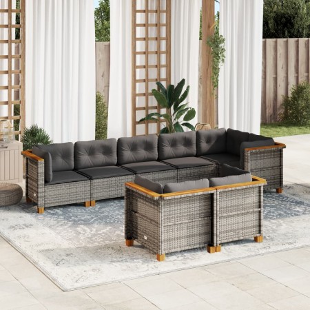 Set de sofás de jardín 8 pzas y cojines ratán sintético gris by vidaXL, Garden sets - Ref: Foro24-3261888, Price: 569,91 €, D...