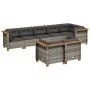 Set de sofás de jardín 8 pzas y cojines ratán sintético gris by vidaXL, Garden sets - Ref: Foro24-3261888, Price: 600,60 €, D...