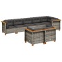 Set de sofás de jardín 8 pzas y cojines ratán sintético gris by vidaXL, Garden sets - Ref: Foro24-3261888, Price: 569,91 €, D...