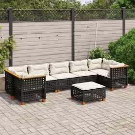 Set de sofás de jardín 8 piezas y cojines ratán sintético negro by vidaXL, Garden sets - Ref: Foro24-3261764, Price: 641,18 €...
