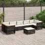 8-teiliges Gartensofa-Set und Kissen aus schwarzem Kunststoff-Rattan. von vidaXL, Gartensets - Ref: Foro24-3261764, Preis: 62...